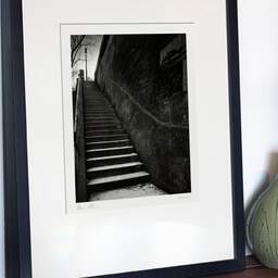 Art and collection photography Denis Olivier, Quay Stairs, Etude 2, Port Debilly, Paris, France. February 2022. Ref-11664 - Denis Olivier Photography, gallery exhibition with black frame