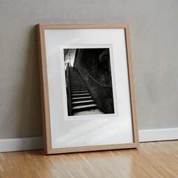 Art and collection photography Denis Olivier, Quay Stairs, Etude 2, Port Debilly, Paris, France. February 2023. Ref-11664 - Denis Olivier Art Photography, original fine-art photograph in limited edition and signed in light wood frame