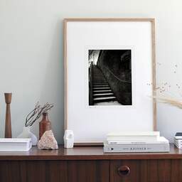 Art and collection photography Denis Olivier, Quay Stairs, Etude 2, Port Debilly, Paris, France. February 2023. Ref-11664 - Denis Olivier Art Photography, Original photographic art print in limited edition and signed framed in an 21.26