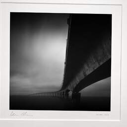 Art and collection photography Denis Olivier, Ré Island Bridge, La Repentie, France. December 2010. Ref-1256 - Denis Olivier Art Photography, original photographic print in limited edition and signed, framed under cardboard mat