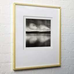 Art and collection photography Denis Olivier, Reflecting Clouds, Sauvages Lake, France. August 2020. Ref-1422 - Denis Olivier Photography, light wood frame on white wall