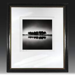 Art and collection photography Denis Olivier, Reflecting Trees, Hourtin, France. January 2007. Ref-1069 - Denis Olivier Art Photography, original fine-art photograph in limited edition and signed in black and gold wood frame