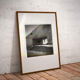 Art and collection photography Denis Olivier, Running Man, La MÉCA, Bordeaux, France. August 2020. Ref-1356 - Denis Olivier Art Photography, Large original photographic art print in limited edition and signed framed in an brown wood frame