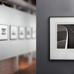 Art and collection photography Denis Olivier, Running Track, Leo Lagrange Stadium, Saint-Nazaire, France. November 2022. Ref-11621 - Denis Olivier Art Photography, gallery exhibition with black frame