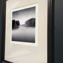 Art and collection photography Denis Olivier, Saint-Louis Island, Paris, France. August 2021. Ref-11487 - Denis Olivier Photography, brown wood old frame on dark gray background