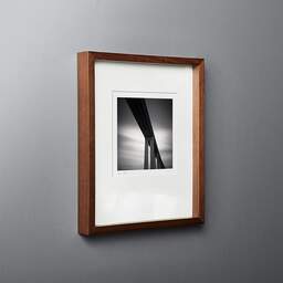 Art and collection photography Denis Olivier, Saint-Nazaire Bridge, Etude 3, Trignac, France. February 2021. Ref-11475 - Denis Olivier Photography, original fine-art photograph in limited edition and signed in dark wood frame