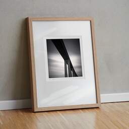 Art and collection photography Denis Olivier, Saint-Nazaire Bridge, Etude 3, Trignac, France. February 2021. Ref-11475 - Denis Olivier Photography, original fine-art photograph in limited edition and signed in light wood frame