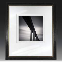 Art and collection photography Denis Olivier, Saint-Nazaire Bridge, Etude 3, Trignac, France. February 2021. Ref-11475 - Denis Olivier Photography, original fine-art photograph in limited edition and signed in black and gold wood frame