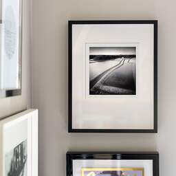 Art and collection photography Denis Olivier, Salt Evaporation Ponds, Etude 1, Guérande, France. October 2021. Ref-11508 - Denis Olivier Photography, original fine-art photograph signed in limited edition in a black wooden frame with other images hung on the wall