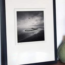 Art and collection photography Denis Olivier, Sand Shape, Newburgh Beach, Aberdeenshire, Scotland. August 2022. Ref-11573 - Denis Olivier Photography, gallery exhibition with black frame
