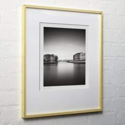 Art and collection photography Denis Olivier, Seine River, Paris, France. February 2022. Ref-11688 - Denis Olivier Art Photography, light wood frame on white wall