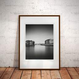 Art and collection photography Denis Olivier, Seine River, Paris, France. February 2022. Ref-11688 - Denis Olivier Art Photography, Large original photographic art print in limited edition and signed framed in an brown wood frame