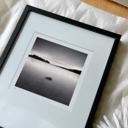 Art and collection photography Denis Olivier, Servières Lake, Etude 1, Puy-de-Dôme, France. December 2021. Ref-11561 - Denis Olivier Art Photography, reception and unpacking of an original fine-art photograph in limited edition and signed in a black wooden frame
