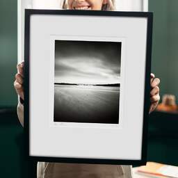Art and collection photography Denis Olivier, Skye Bridge, Eilean Bàn, Scotland. August 2022. Ref-11665 - Denis Olivier Photography, original 9 x 9 inches fine-art photograph print in limited edition and signed hold by a galerist woman