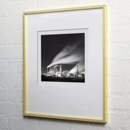 Art and collection photography Denis Olivier, Smurfit Factory, Etude 9, Facture, France. April 2005. Ref-11540 - Denis Olivier Photography, light wood frame on white wall