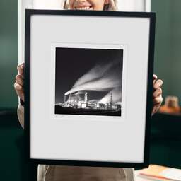 Art and collection photography Denis Olivier, Smurfit Factory, Etude 9, Facture, France. April 2005. Ref-11540 - Denis Olivier Photography, original 9 x 9 inches fine-art photograph print in limited edition and signed hold by a galerist woman