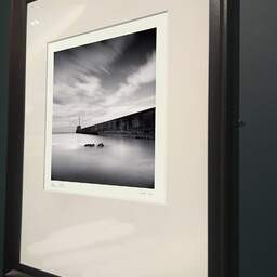 Art and collection photography Denis Olivier, South Breakwater, Aberdeen, Scotland. August 2022. Ref-11588 - Denis Olivier Art Photography, brown wood old frame on dark gray background