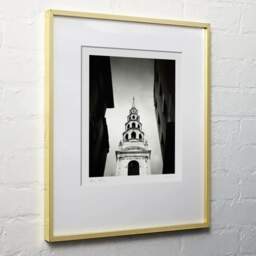 Art and collection photography Denis Olivier, St Bride's Church, London, England. August 2022. Ref-11659 - Denis Olivier Photography, light wood frame on white wall