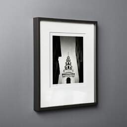 Art and collection photography Denis Olivier, St Bride's Church, London, England. August 2022. Ref-11659 - Denis Olivier Photography, black wood frame on gray background