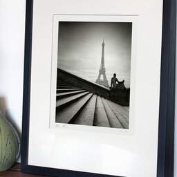 Art and collection photography Denis Olivier, Stairs And Statue, Trocadero, Paris, France. February 2022. Ref-11666 - Denis Olivier Photography, gallery exhibition with black frame
