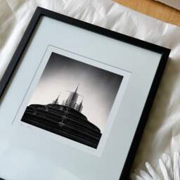 Art and collection photography Denis Olivier, Star Wars Hyperspace Mountain Dome, Disneyland Paris, Chessy, France. February 2022. Ref-11523 - Denis Olivier Photography, reception and unpacking of an original fine-art photograph in limited edition and signed in a black wooden frame