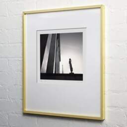 Art and collection photography Denis Olivier, Statue And Eiffel Tower, Trocadero, Paris, France. February 2022. Ref-11531 - Denis Olivier Photography, light wood frame on white wall
