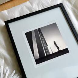 Art and collection photography Denis Olivier, Statue And Eiffel Tower, Trocadero, Paris, France. February 2022. Ref-11531 - Denis Olivier Photography, reception and unpacking of an original fine-art photograph in limited edition and signed in a black wooden frame