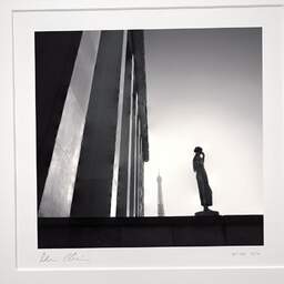 Art and collection photography Denis Olivier, Statue And Eiffel Tower, Trocadero, Paris, France. February 2022. Ref-11531 - Denis Olivier Art Photography, original photographic print in limited edition and signed, framed under cardboard mat