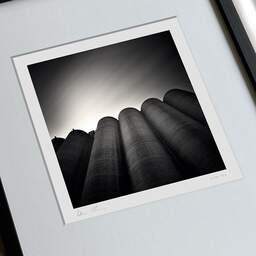 Art and collection photography Denis Olivier, Storage Silos, Bassens Harbour, France. February 2006. Ref-905 - Denis Olivier Photography, large original 9 x 9 inches fine-art photograph print in limited edition, framed and signed