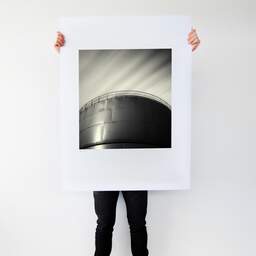 Art and collection photography Denis Olivier, Strorage Tank, Bassens Harbour, France. August 2006. Ref-1017 - Denis Olivier Art Photography, Large original photographic art print in limited edition and signed tenu par un homme