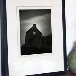 Art and collection photography Denis Olivier, Sun Behind The Window, Edinburgh Castle, Scotland. August 2022. Ref-11647 - Denis Olivier Photography, gallery exhibition with black frame