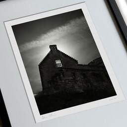 Art and collection photography Denis Olivier, Sun Behind The Window, Edinburgh Castle, Scotland. August 2022. Ref-11647 - Denis Olivier Photography, large original 9 x 9 inches fine-art photograph print in limited edition, framed and signed
