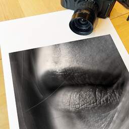 Art and collection photography Denis Olivier, Sweet On Her Lips, Bordeaux, France. April 2005. Ref-580 - Denis Olivier Art Photography, large original 15.7 x 15.7 inches fine-art photograph print in limited edition, medium-format Fuji GSW690III camera