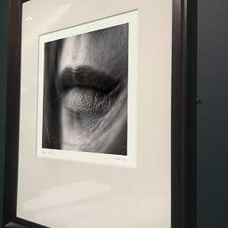 Art and collection photography Denis Olivier, Sweet On Her Lips, Bordeaux, France. April 2005. Ref-580 - Denis Olivier Art Photography, brown wood old frame on dark gray background