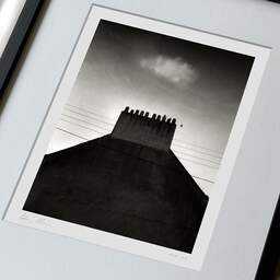 Art and collection photography Denis Olivier, Ten Chimney Pots, Saint-Nazaire, France. November 2022. Ref-11629 - Denis Olivier Art Photography, large original 9 x 9 inches fine-art photograph print in limited edition, framed and signed