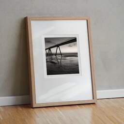 Art and collection photography Denis Olivier, The Dividing Line II, Wharf, La Salie-south, France. July 2005. Ref-704 - Denis Olivier Photography, original fine-art photograph in limited edition and signed in light wood frame