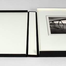 Art and collection photography Denis Olivier, The Dividing Line II, Wharf, La Salie-south, France. July 2005. Ref-704 - Denis Olivier Photography, photograph with matte folding in a luxury book presentation box