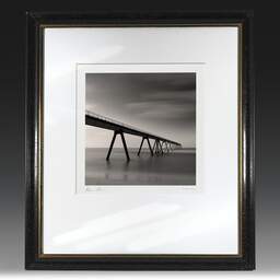 Art and collection photography Denis Olivier, The Dividing Line III, Wharf, La Salie-south, France. July 2005. Ref-705 - Denis Olivier Photography, original fine-art photograph in limited edition and signed in black and gold wood frame