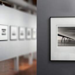 Art and collection photography Denis Olivier, The Dividing Line III, Wharf, La Salie-south, France. July 2005. Ref-705 - Denis Olivier Photography, gallery exhibition with black frame