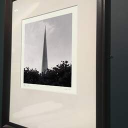 Art and collection photography Denis Olivier, The Spire, Etude 1, Dublin, Ireland. June 2015. Ref-11438 - Denis Olivier Art Photography, brown wood old frame on dark gray background