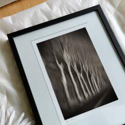 Art and collection photography Denis Olivier, Trees In Motion, South-West Road, France. December 2003. Ref-1328 - Denis Olivier Art Photography, reception and unpacking of an original fine-art photograph in limited edition and signed in a black wooden frame