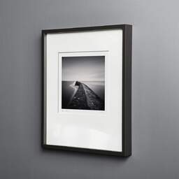 Art and collection photography Denis Olivier, Tréhic Pier, Etude 2, Le Croisic, France. May 2021. Ref-11470 - Denis Olivier Art Photography, black wood frame on gray background