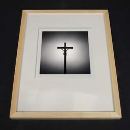 Art and collection photography Denis Olivier, Trémelu Calvary, La Madeleine, France. August 2020. Ref-1414 - Denis Olivier Photography, light wood frame on dark background
