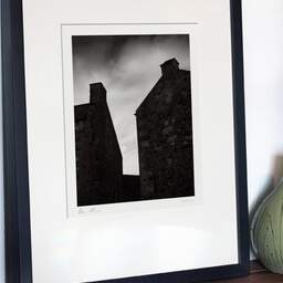 Art and collection photography Denis Olivier, Two Chimneys, Edinburgh, Scotland. August 2022. Ref-11616 - Denis Olivier Photography, gallery exhibition with black frame