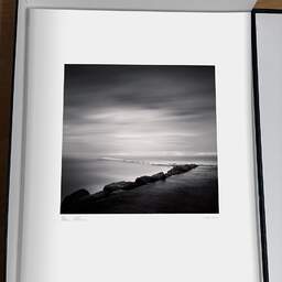 Art and collection photography Denis Olivier, Two Piers, Basque Coast, France. October 2013. Ref-1288 - Denis Olivier Art Photography, original photographic print in limited edition and signed, framed under cardboard mat