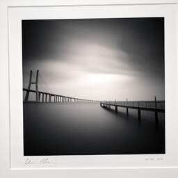 Art and collection photography Denis Olivier, Vasco Da Gama Bridge And Pier, Lisbon, Portugal. May 2007. Ref-1078 - Denis Olivier Photography, original photographic print in limited edition and signed, framed under cardboard mat