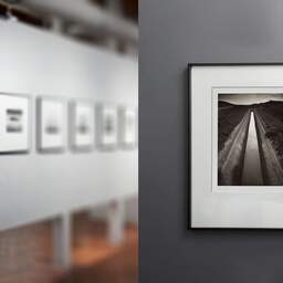 Art and collection photography Denis Olivier, Water Canal, Bardenas Reales, Spain. December 2021. Ref-11609 - Denis Olivier Art Photography, gallery exhibition with black frame
