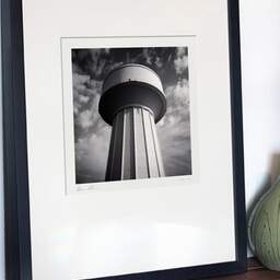 Art and collection photography Denis Olivier, Water Tower, Haut-Brion, Pessac, France. October 2022. Ref-11598 - Denis Olivier Photography, gallery exhibition with black frame