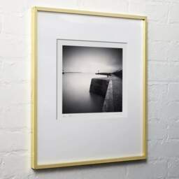 Art and collection photography Denis Olivier, West Jetty, Etude 1, Sant-Nazaire, France. November 2021. Ref-11545 - Denis Olivier Photography, light wood frame on white wall