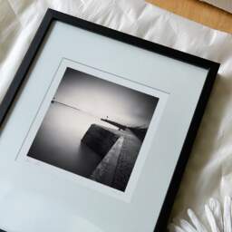 Art and collection photography Denis Olivier, West Jetty, Etude 1, Sant-Nazaire, France. November 2021. Ref-11545 - Denis Olivier Photography, reception and unpacking of an original fine-art photograph in limited edition and signed in a black wooden frame